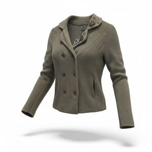 ANTHROPOLOGIE Heart&Hips Embellished Sweater - Beaded Floral Collar Y2K - Size S